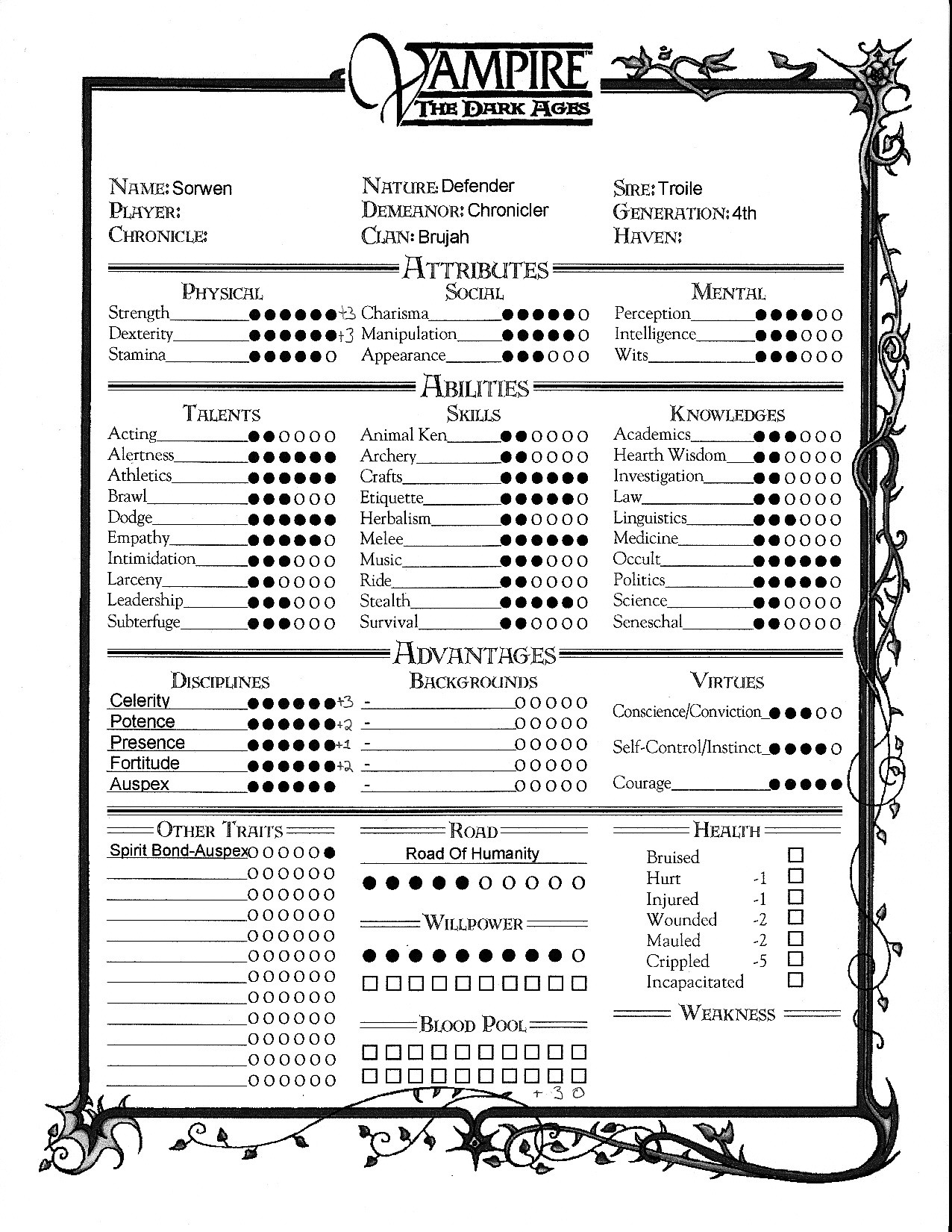 Vampire dark ages character sheet pdf: Fill out & sign online