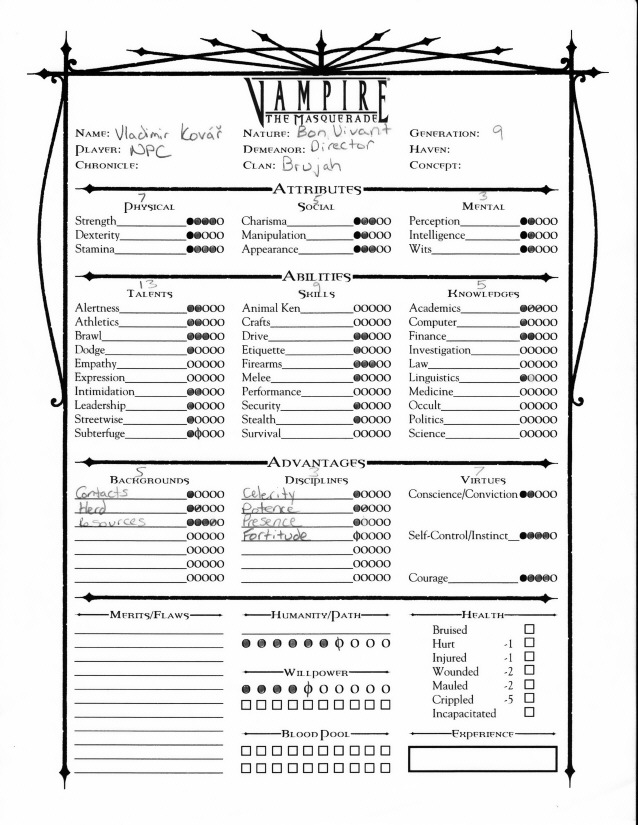 Vampire dark ages character sheet pdf: Fill out & sign online